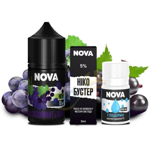 Набір Nova Salt Blackcurrant Grape (50 мг/мл) 30 мл. Набір Nova Salt Blackcurrant Grape (50 мг/мл) 30 мл.