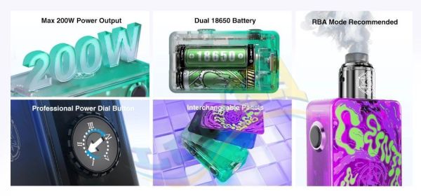 Lost Vape Centaurus P200 200W Box Mod (Shadow Dynasty) Lost Vape Centaurus P200 200W Box Mod (Shadow Dynasty)