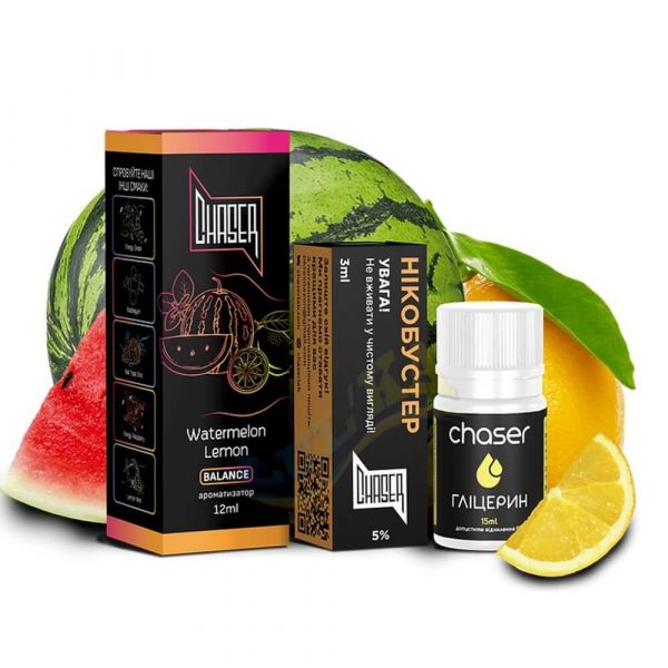 Набір Chaser Salt Watermelon Lemon (50 мг/мл) 30 мл Набір Chaser Salt Watermelon Lemon (50 мг/мл) 30 мл
