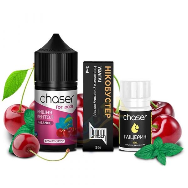 Набір Chaser for pods Salt Cherry menthol (50 мг/мл) 30 мл. Набір Chaser for pods Salt Cherry menthol (50 мг/мл) 30 мл.