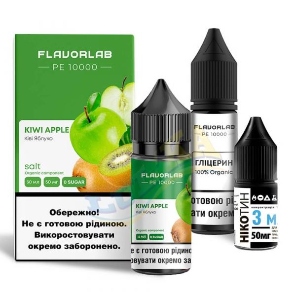 Набор FlavorLab PE 10000 Kiwi Apple 30ml 50mg Salt Набор FlavorLab PE 10000 Kiwi Apple 30ml 50mg Salt