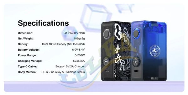 Lost Vape Centaurus P200 200W Box Mod (Shadow Dynasty) Lost Vape Centaurus P200 200W Box Mod (Shadow Dynasty)