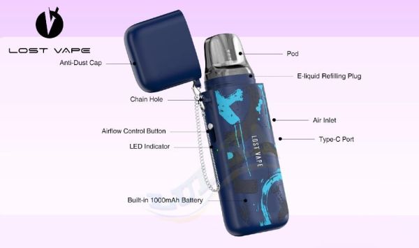 Lost Vape Ursa Cap Pod Kit 1000mAh (Solo Charm) Lost Vape Ursa Cap Pod Kit 1000mAh (Solo Charm)