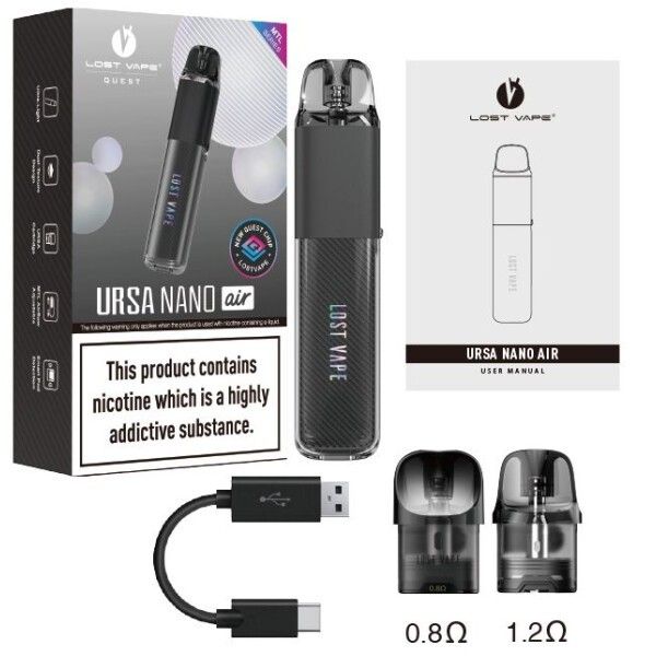 Lost Vape Ursa Nano Air Pod Kit 800mAh (Matte Black) Lost Vape Ursa Nano Air Pod Kit 800mAh (Matte Black)
