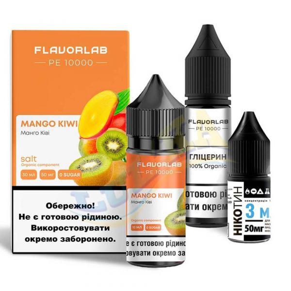 Набор FlavorLab PE 10000 Mango Kiwi 30ml 50mg Salt Набор FlavorLab PE 10000 Mango Kiwi 30ml 50mg Salt