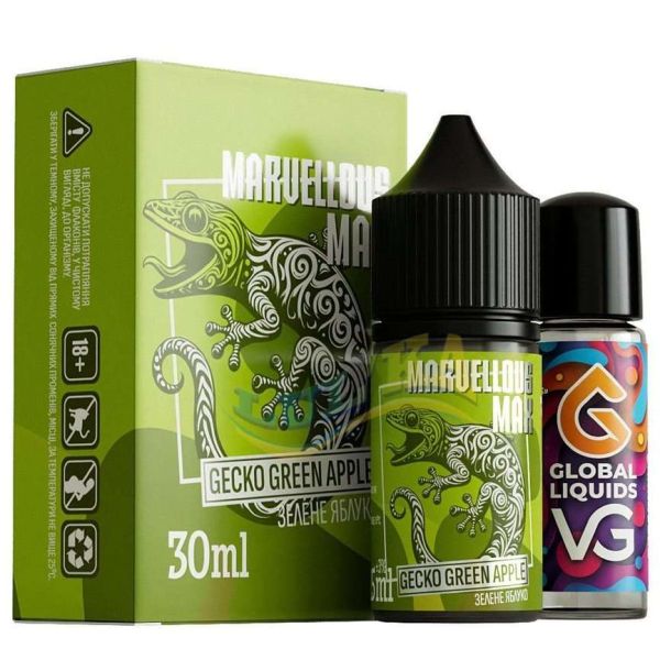 Набор Marvellous Max Gecko Green Apple 30 мл.  Набор Marvellous Max Gecko Green Apple 30 мл.