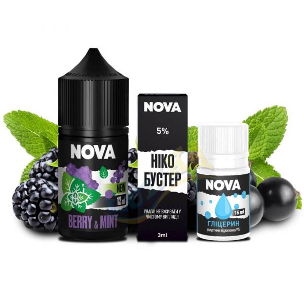 Набір Nova Salt Berry Mint (50 мг/мл) 30 мл. Набір Nova Salt Berry Mint (50 мг/мл) 30 мл.