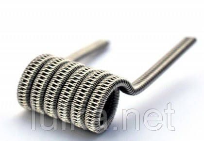 Staggered Fused Clapton Coil (A1) 0.4x2+n80/0.12 Ohm Ø 3 mm Staggered Fused Clapton Coil (A1) 0.4x2+n80/0.12 Ohm Ø 3 mm