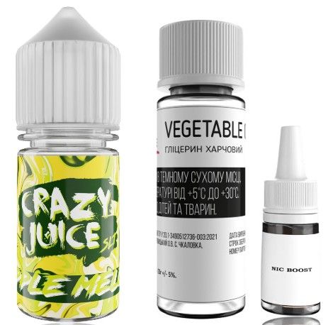 Комплект Crazy Juice Salt 50 мг/мл Apple Melon 30 мл. Комплект Crazy Juice Salt 50 мг/мл Apple Melon 30 мл.