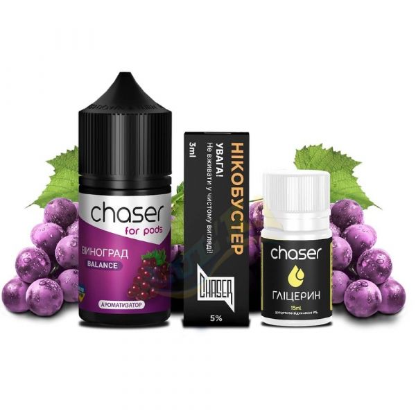 Набор Chaser for pods Salt Grape (50 мг/мл) 30 мл. Набор Chaser for pods Salt Grape (50 мг/мл) 30 мл.