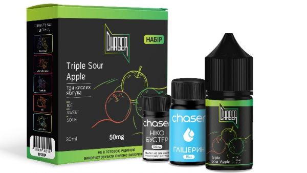 Набор Chaser Salt Triple Sour Apple (50 мг/мл) 30 мл Набор Chaser Salt Triple Sour Apple (50 мг/мл) 30 мл