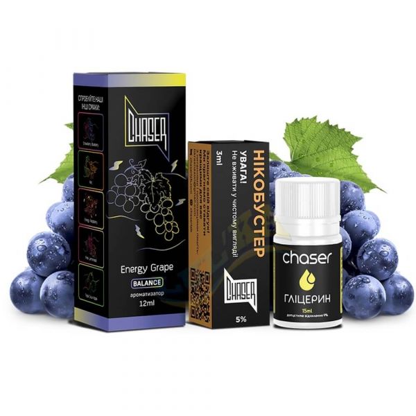 Набір Chaser Salt Energy Grape (50 мг/мл) 30 мл Набір Chaser Salt Energy Grape (50 мг/мл) 30 мл