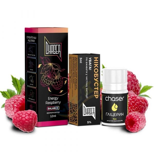 Набір Chaser Salt Energy Raspberry (50 мг/мл) 30 мл Набір Chaser Salt Energy Raspberry (50 мг/мл) 30 мл