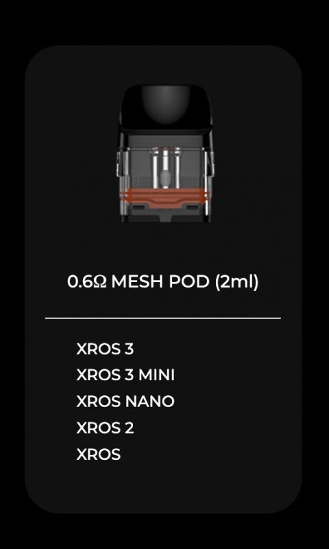Картридж Vaporesso XROS Pod Cartridge 2ml (0.6 ohm) Картридж Vaporesso XROS Pod Cartridge 2ml (0.6 ohm)
