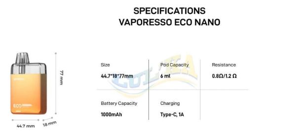Vaporesso ECO Nano Pod Kit 1000mAh (Summer Yellow) Vaporesso ECO Nano Pod Kit 1000mAh (Summer Yellow)