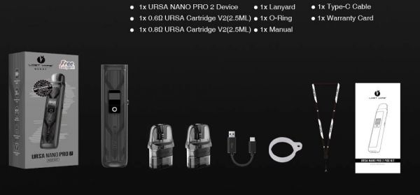 Lost Vape Ursa Nano Pro 2 Kit 1000mAh (Black Mecha) Lost Vape Ursa Nano Pro 2 Kit 1000mAh (Black Mecha)