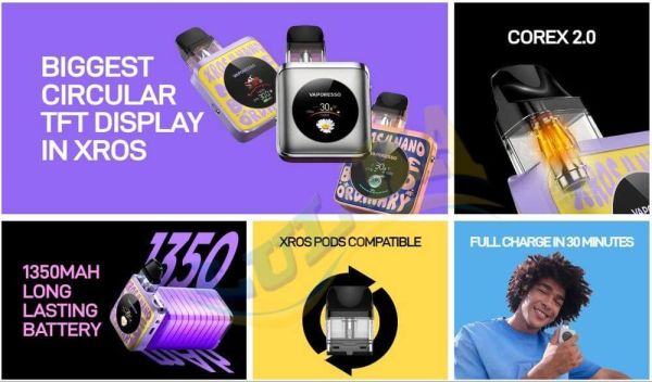 Vaporesso XROS 4 Nano Kit 1350mAh (Word-pop Yellow) Vaporesso XROS 4 Nano Kit 1350mAh (Word-pop Yellow)