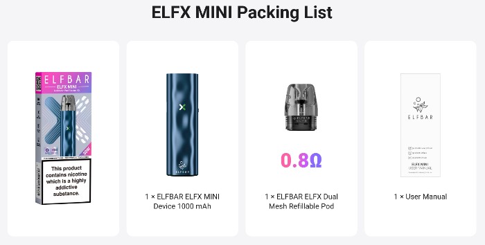 Комплектація Elf Bar ELFX Mini