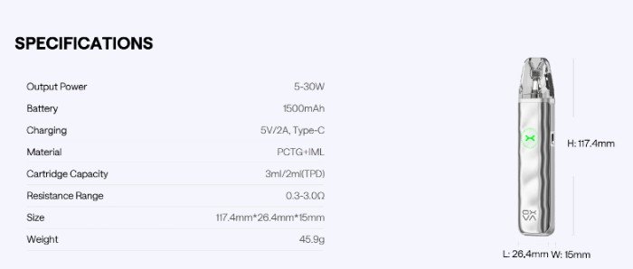 Характеристики OXVA XLIM GO 2 Black Carbon